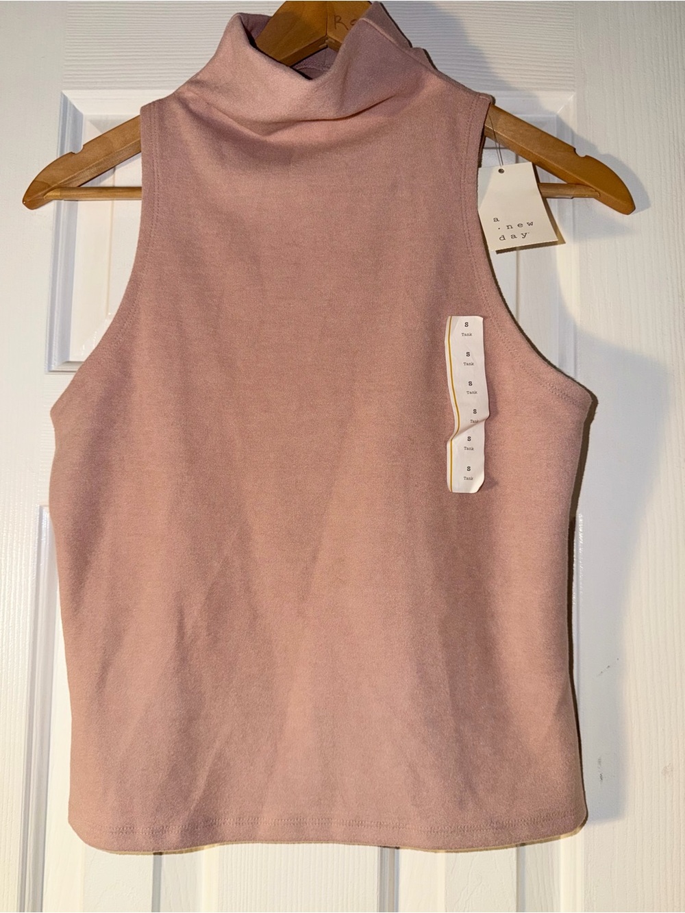 a new day Sleeveless Mock Neck Tank in Dusty Rose